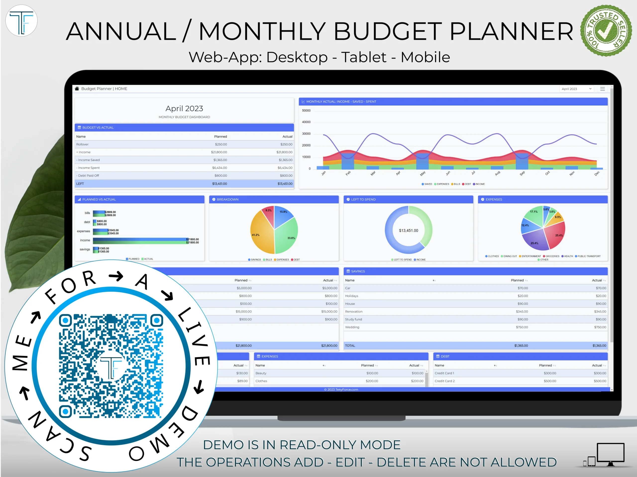 Budget Planner Light Blue